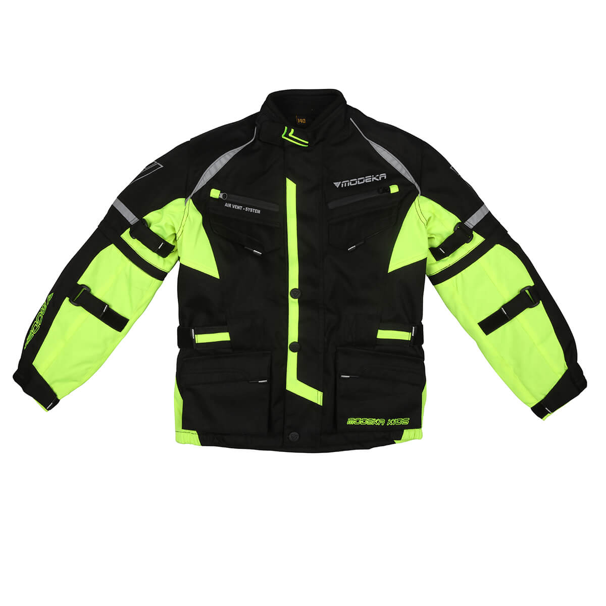 CHAQUETA TOURING KIDS NEGRA FLUOR